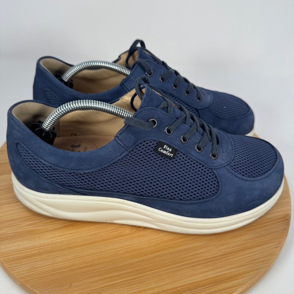 Finn Comfort Ikebukuro Navy Blue Nubuck Mesh Walking Shoes Womens 6.5 8581509 - Picture 4 of 12